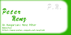 peter menz business card